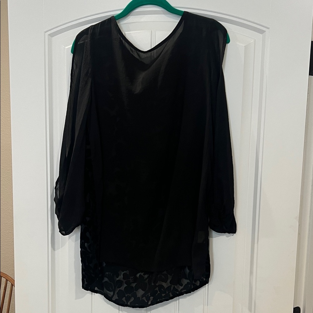 Mystree Black Sheer Blouse